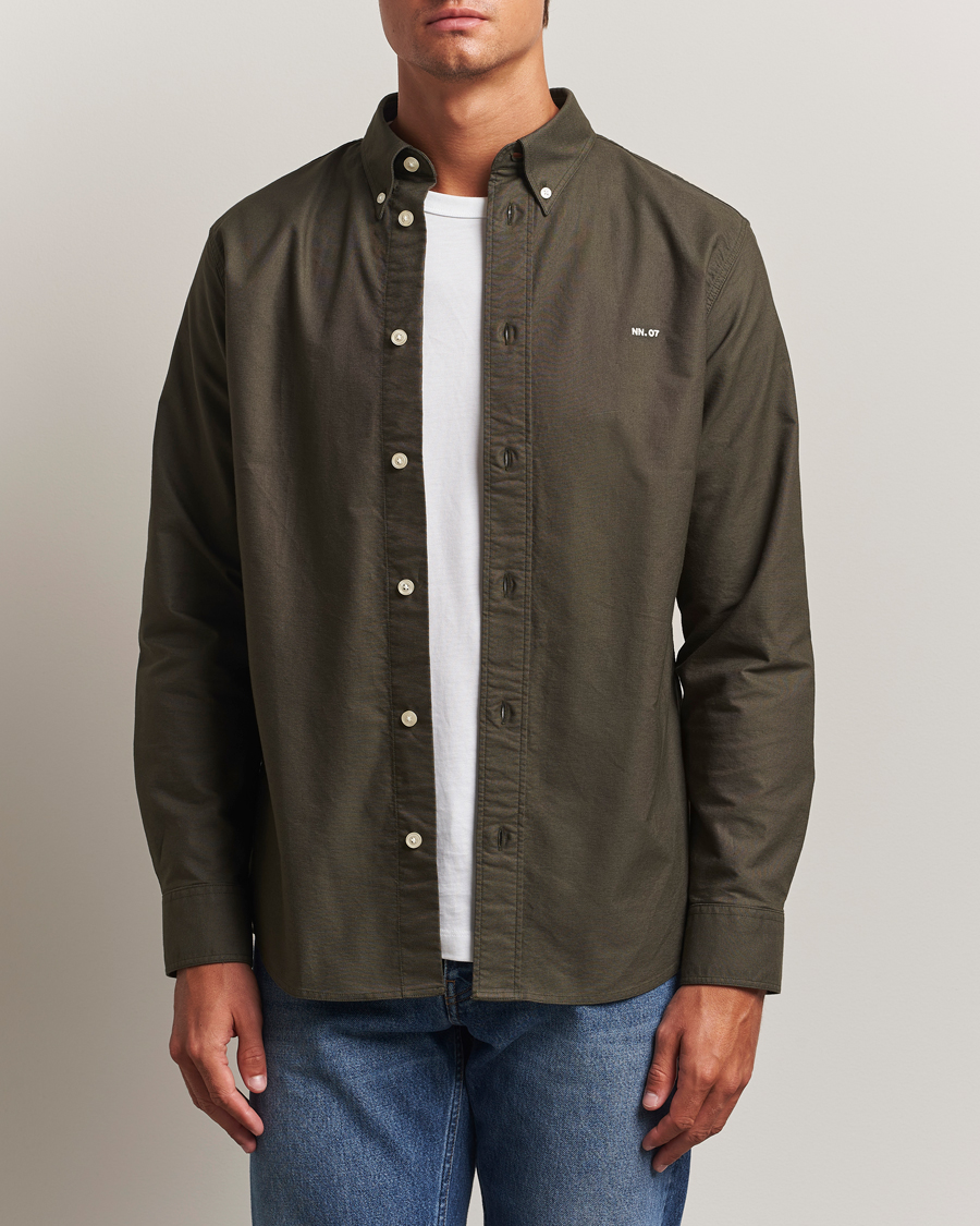 NN07 Colby Oxford Shirt Dark Army