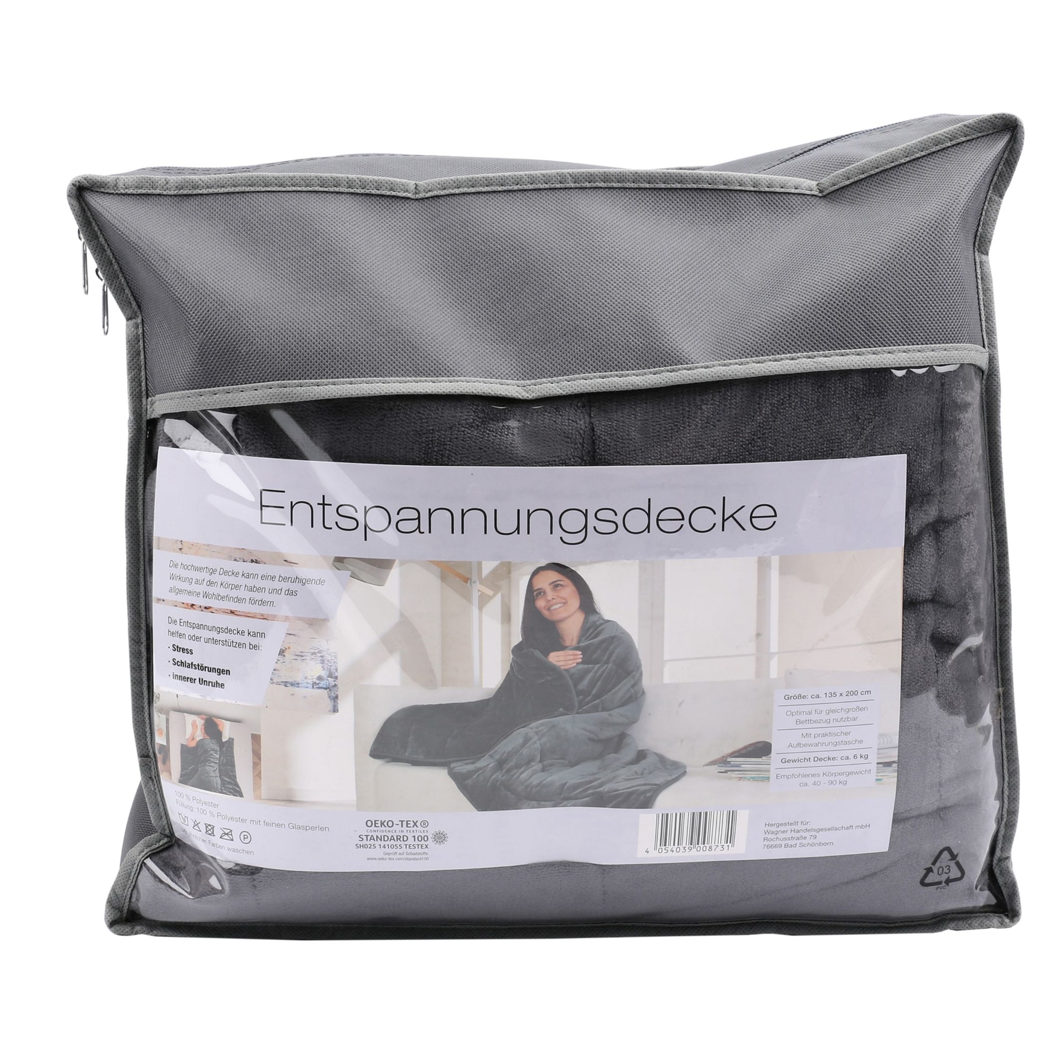 Gewichtsdecke Entspannungsdecke Therapiedecke 135x200 cm / 155x200 cm in 6 kg /9 kg