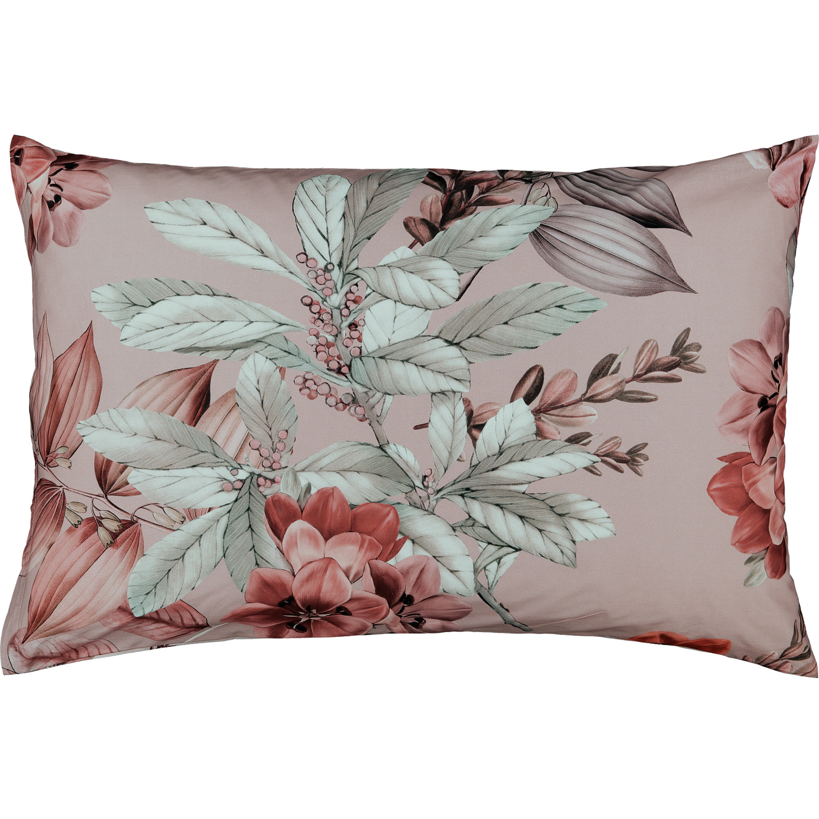 Bettwäsche mit Blüten und Blätter