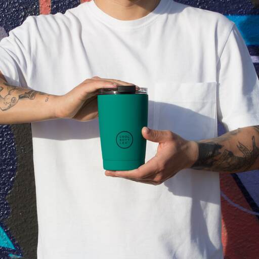 Caneca térmica Cool Bottles Vivid Quetzal em aço inoxidável