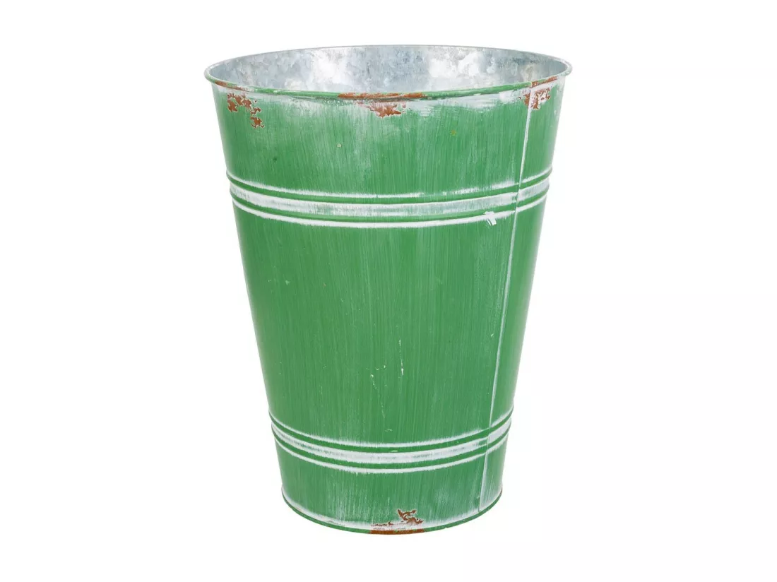 Vase en métal vert d20.5x25h b:13