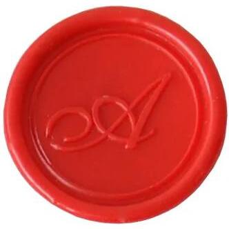 Pastille laiton sceau sur broche lettre anglaise