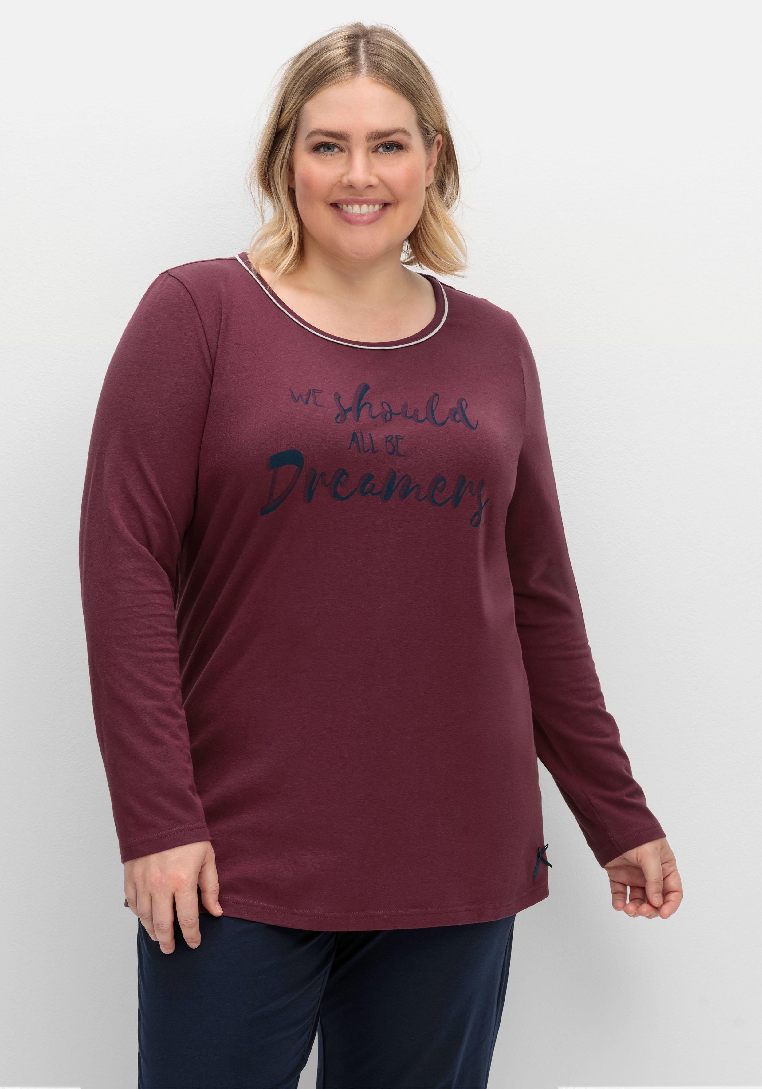 Schlafshirt mit Langarm und Fronprint