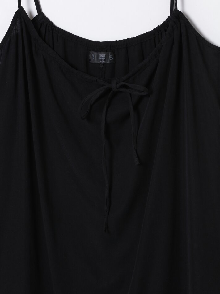 Vestido fluido com alças finas - Preto