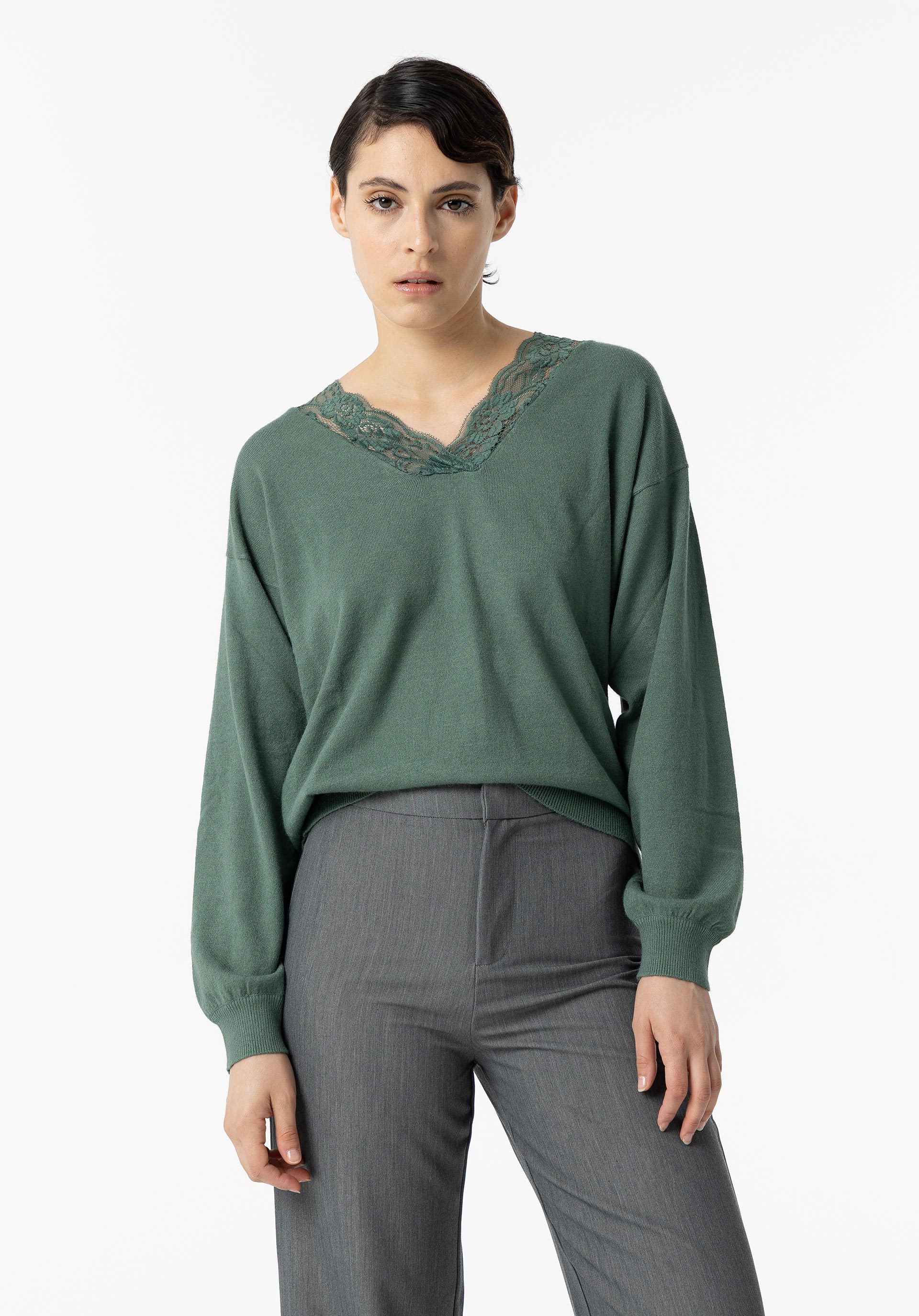 Camisola de Malha com Renda