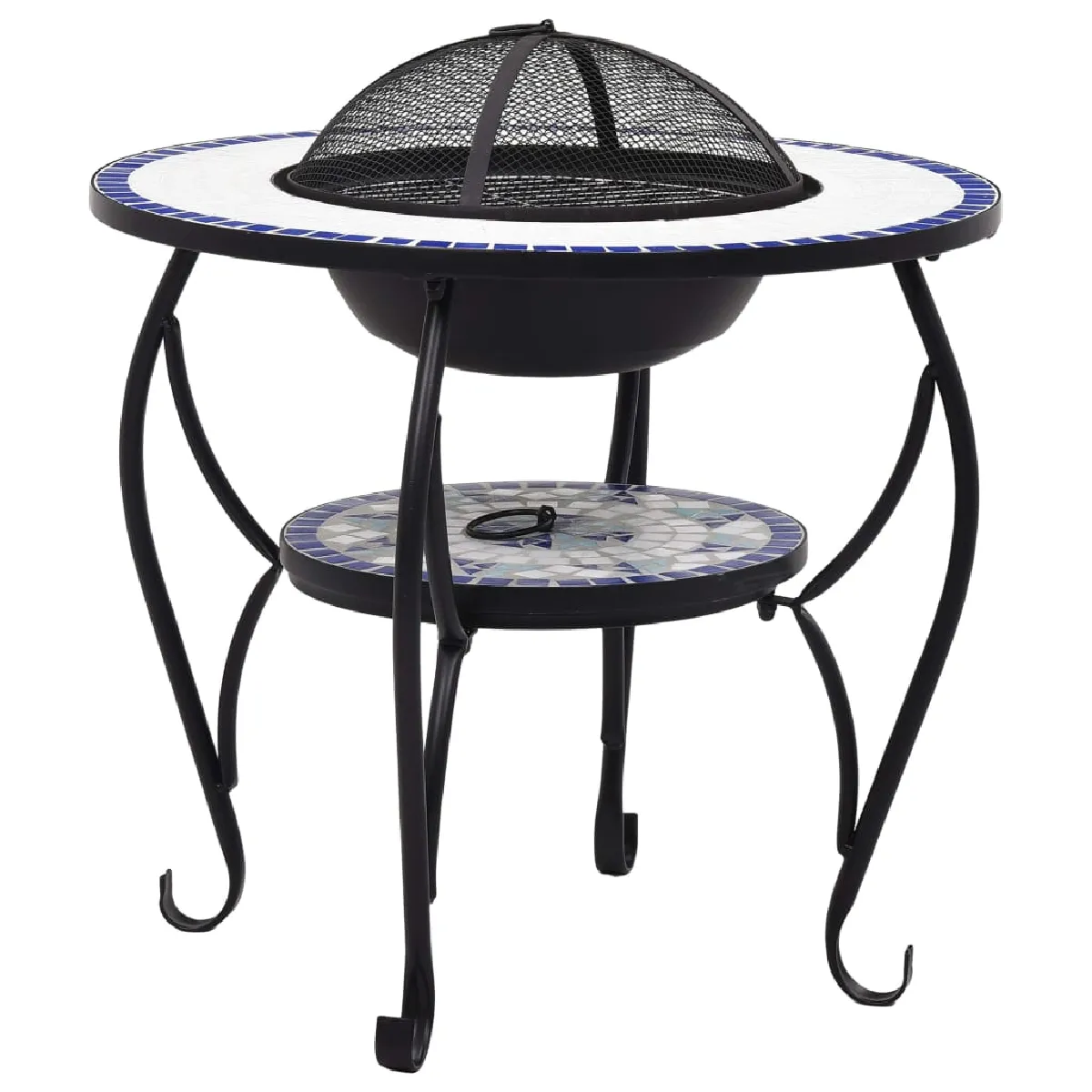 vidaXL Table Foyer Mosaïque - Bleu/Blanc