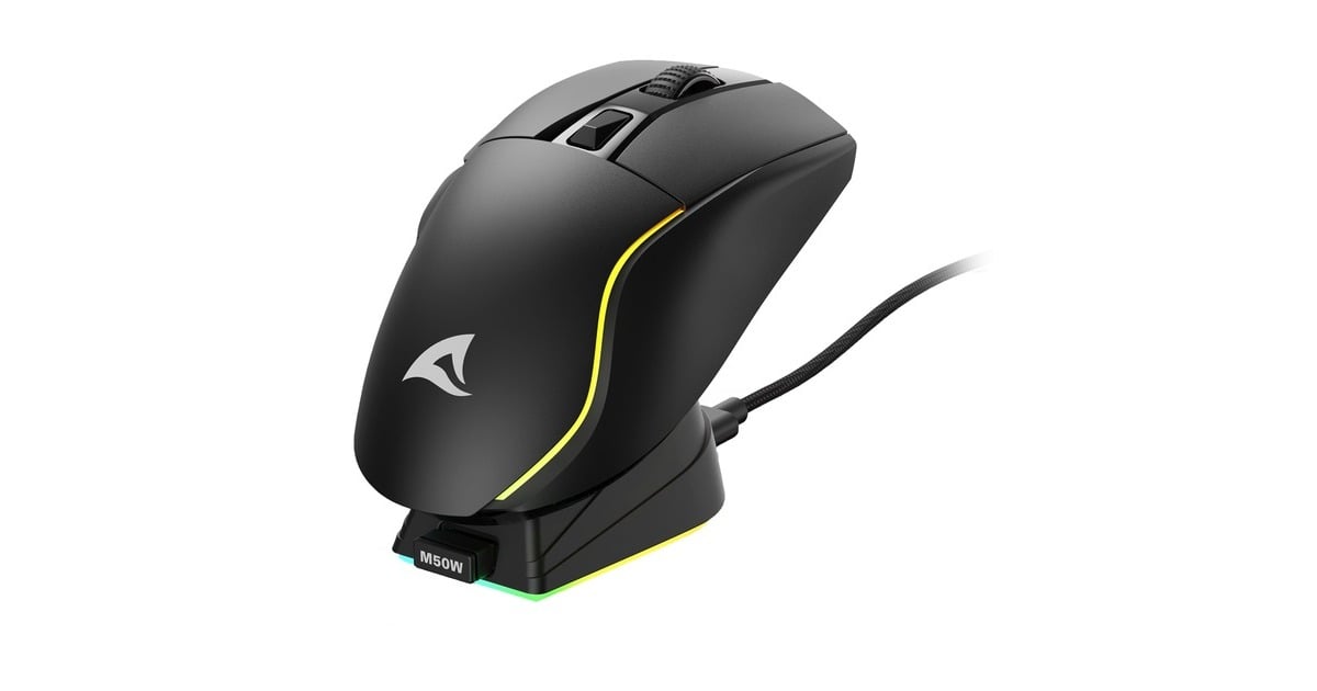 SharkoonSKILLER SGM50W gaming muis  (Zwart, 400 - 6400 dpi, RGB leds)