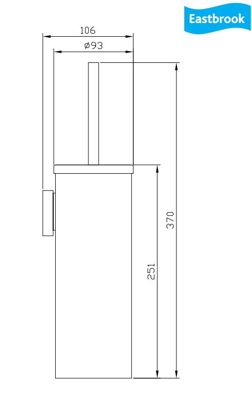 Eastbrook Rimini messing metalen toiletborstelhouder chroom