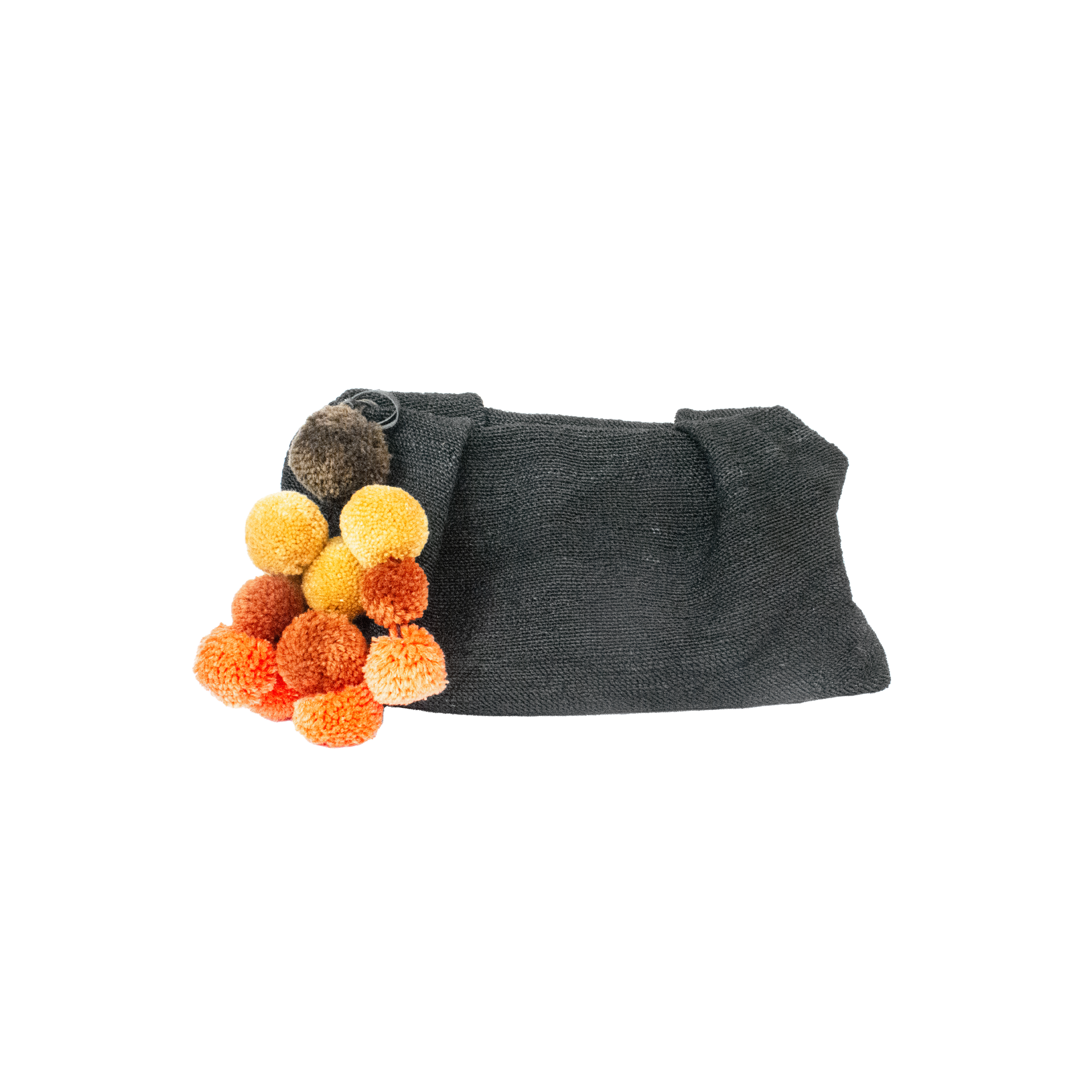 Pochette mini en sisal uni avec breloque pompon