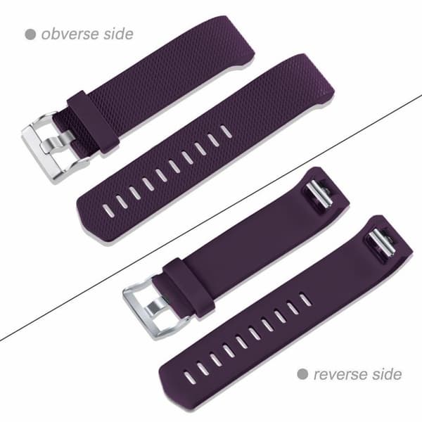 INF Klokkerem til Fitbit Charge 2, 3-pakning (S) Svart/blå/lilla
