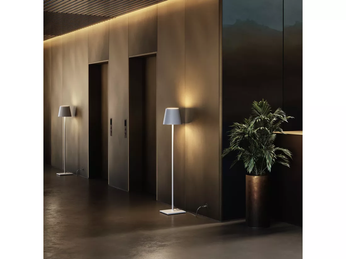 Lampadaire Poldina Blanc 230V Lampadaire 28x150cm Design Moderne en Aluminium