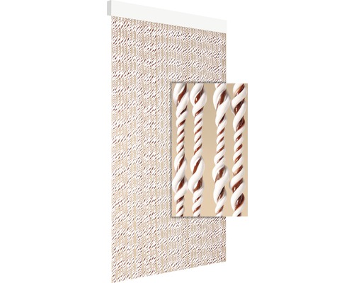 Deurgordijn Ember bruin-wit 90x210 cm