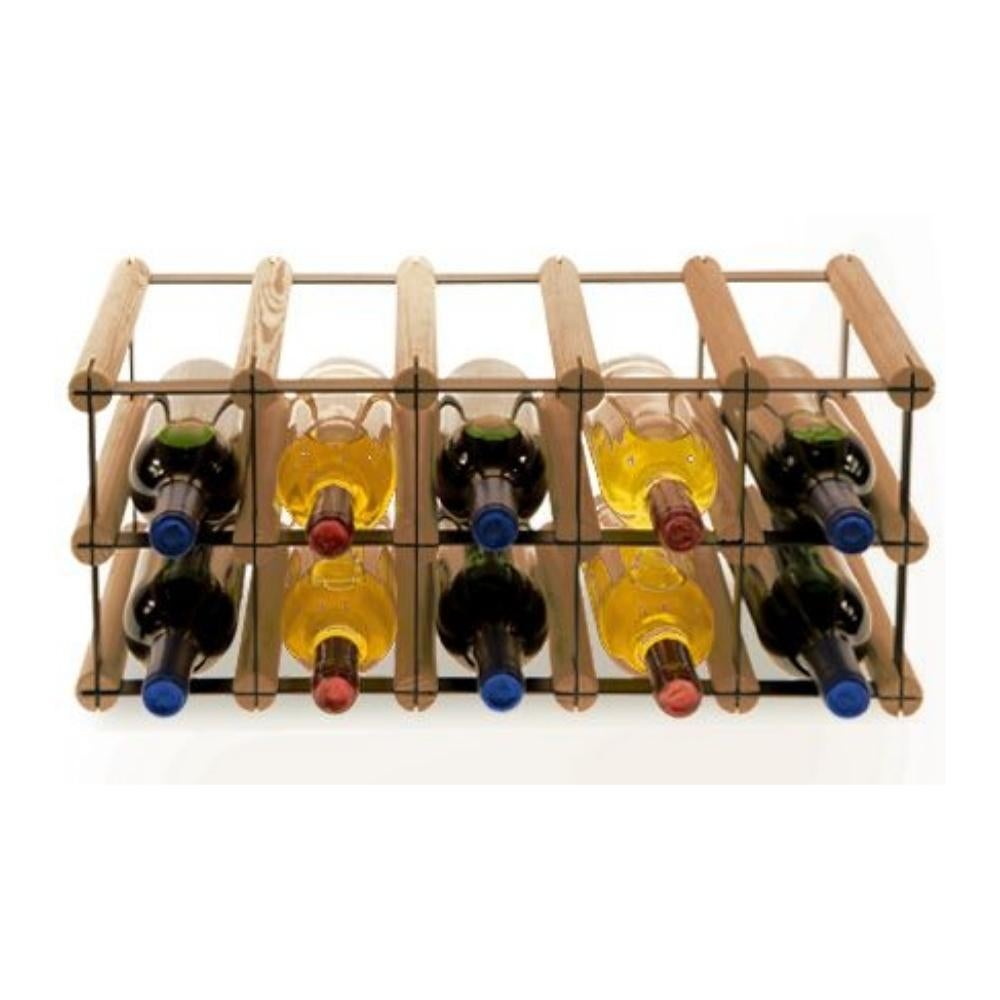 PROREGAL Modulair Wijnrek Vinotega Mod Metaal HxBxD 22,5 x 52,5 x 24,5 cm 5 x 2 Flessen Massief grenenhout Bruin Geolied