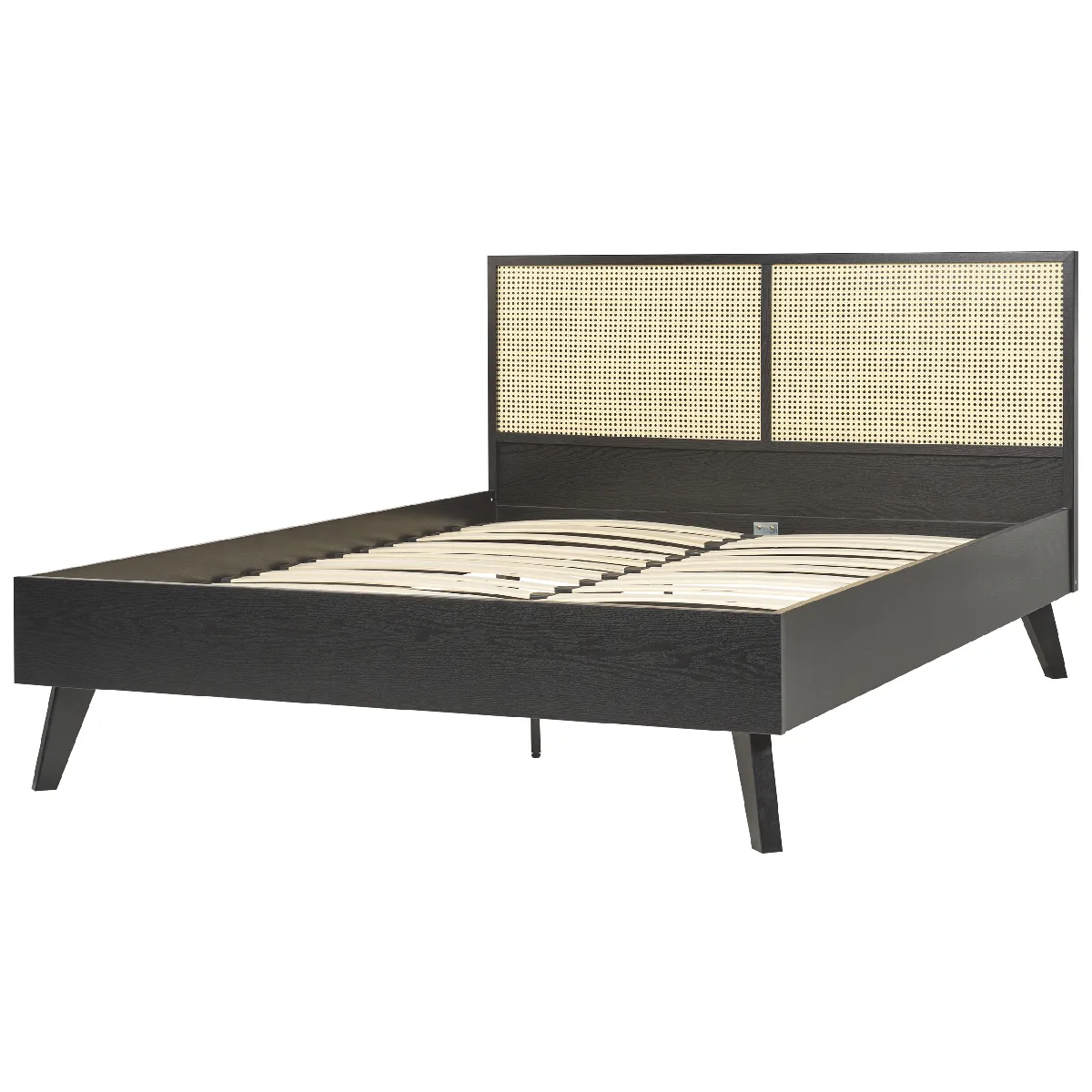 Beliani Lit avec sommier MONPAZIER 140x200 cm - Noir