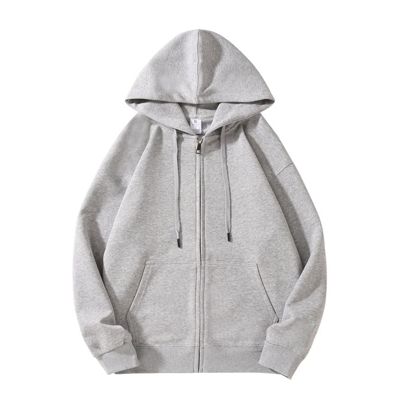 Ayuyel - Effen hoodie met trekkoord en rits