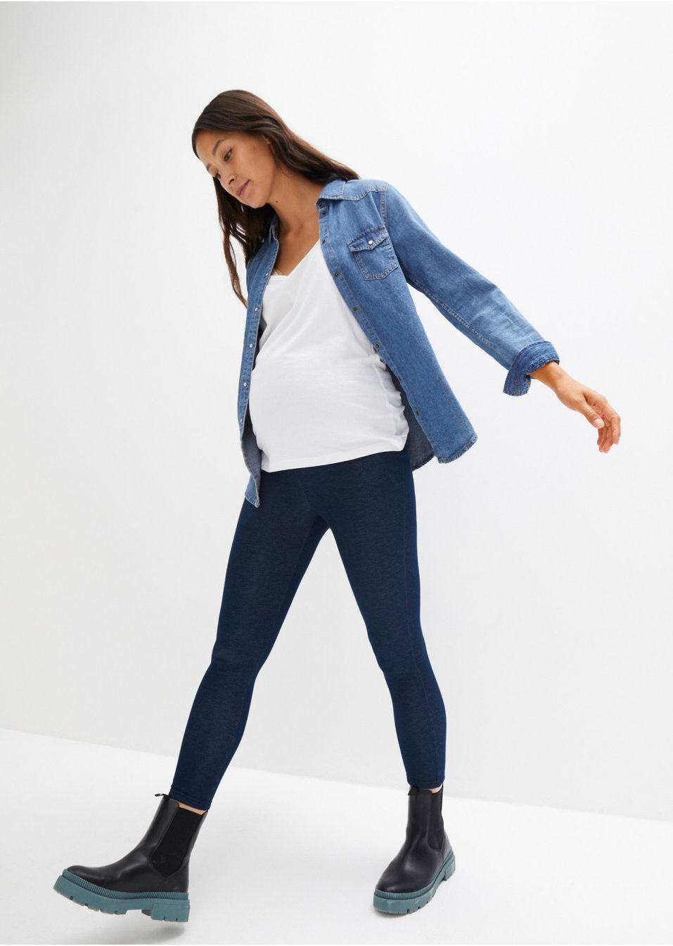 Pantalon thermique de grossesse aspect jean