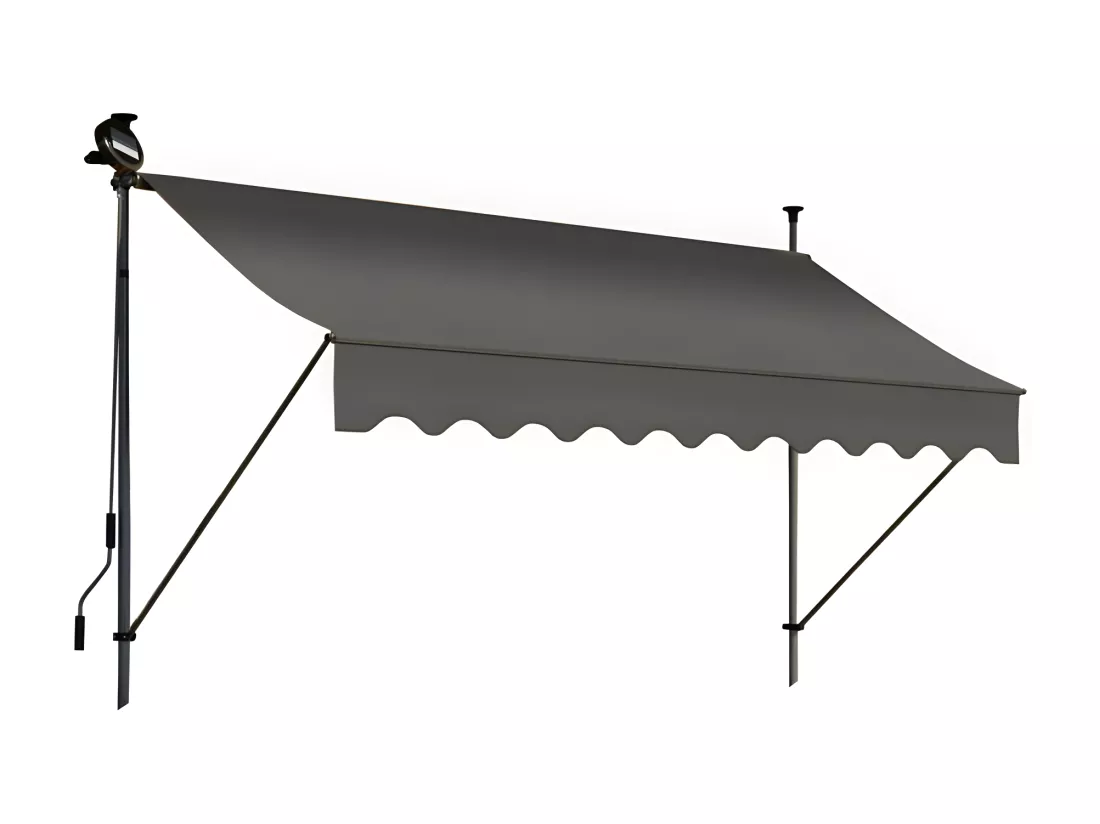 Store banne 200x150 cm avec éclairage led et manivelle