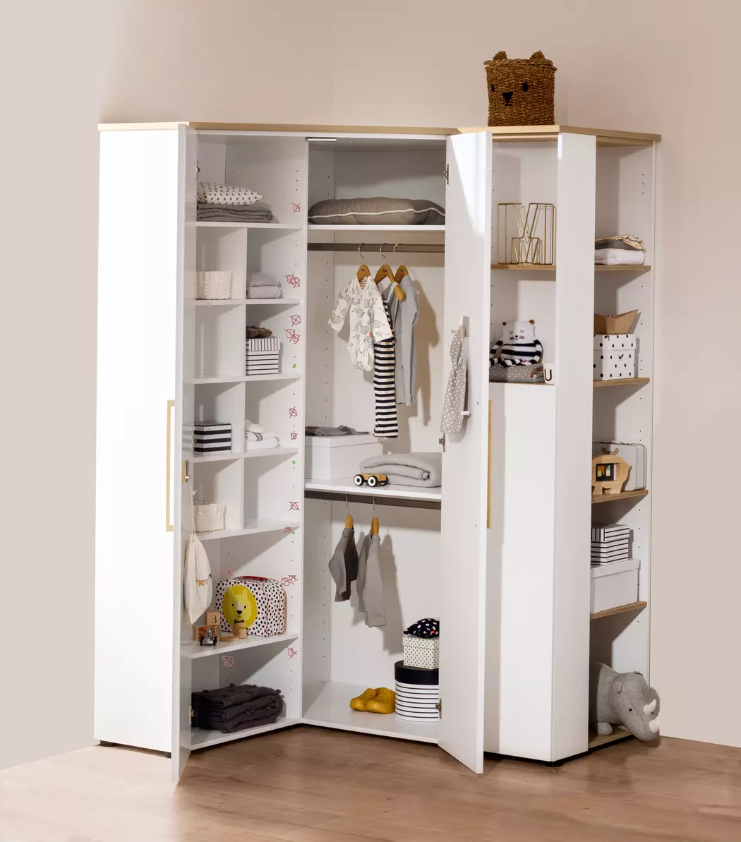 Eck-Kleiderschrank Oscar 102 x 206 cm