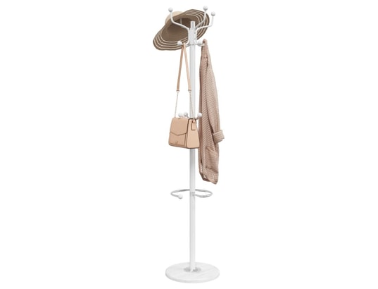 VIDAXL - Porte manteau Porte-manteau avec porte-parapluie blanc fer enduit de poudr...