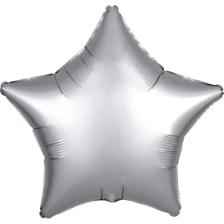 amscan Folienballon Stern Satin Luxe Silber