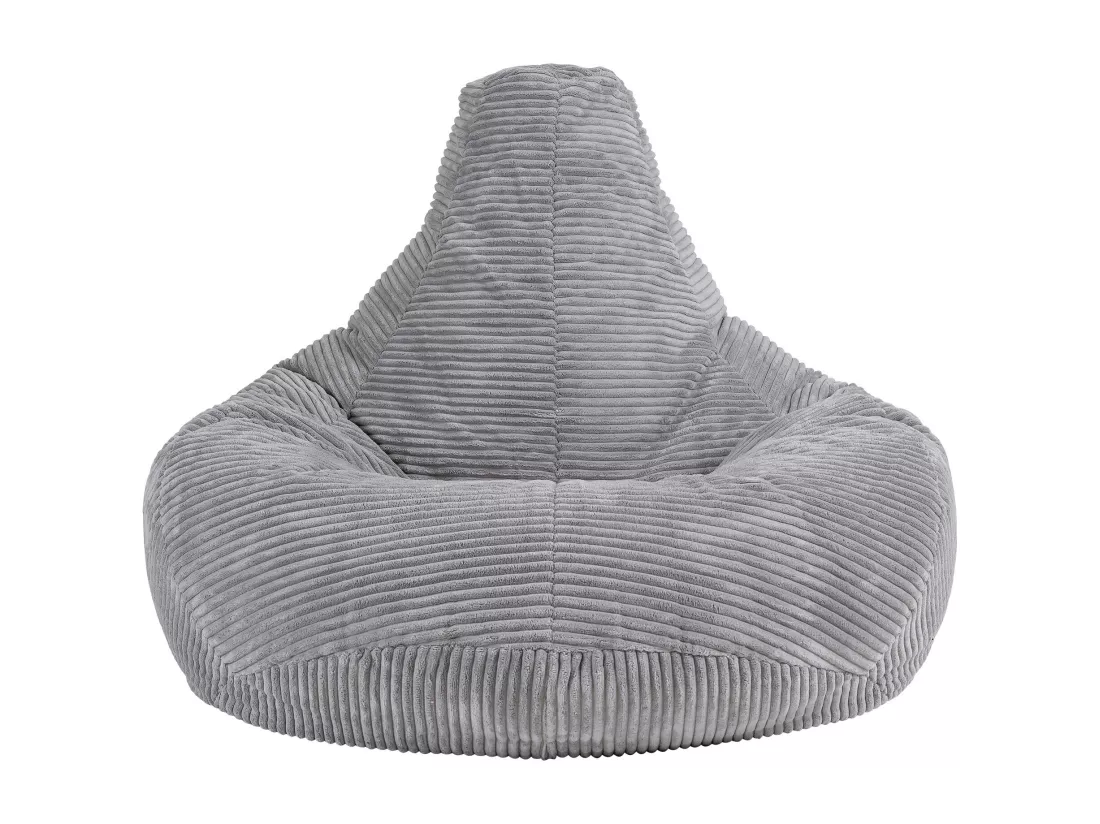 Pouf inclinable velours côtelé, gris - DALTON