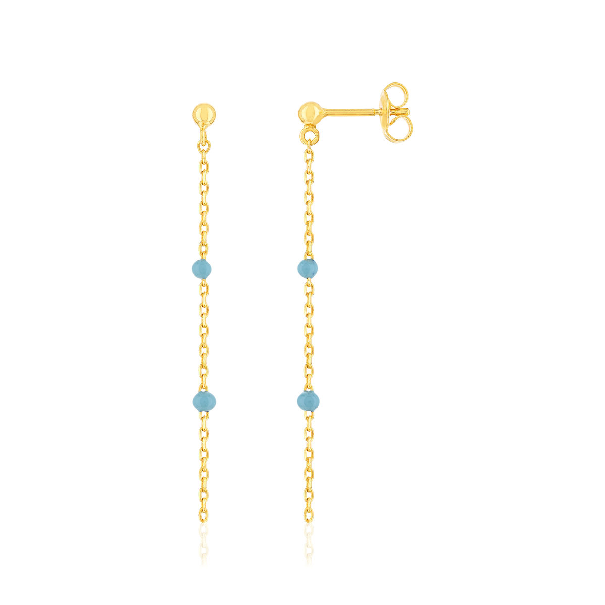 Boucles d'oreilles plaqué or jaune et résine