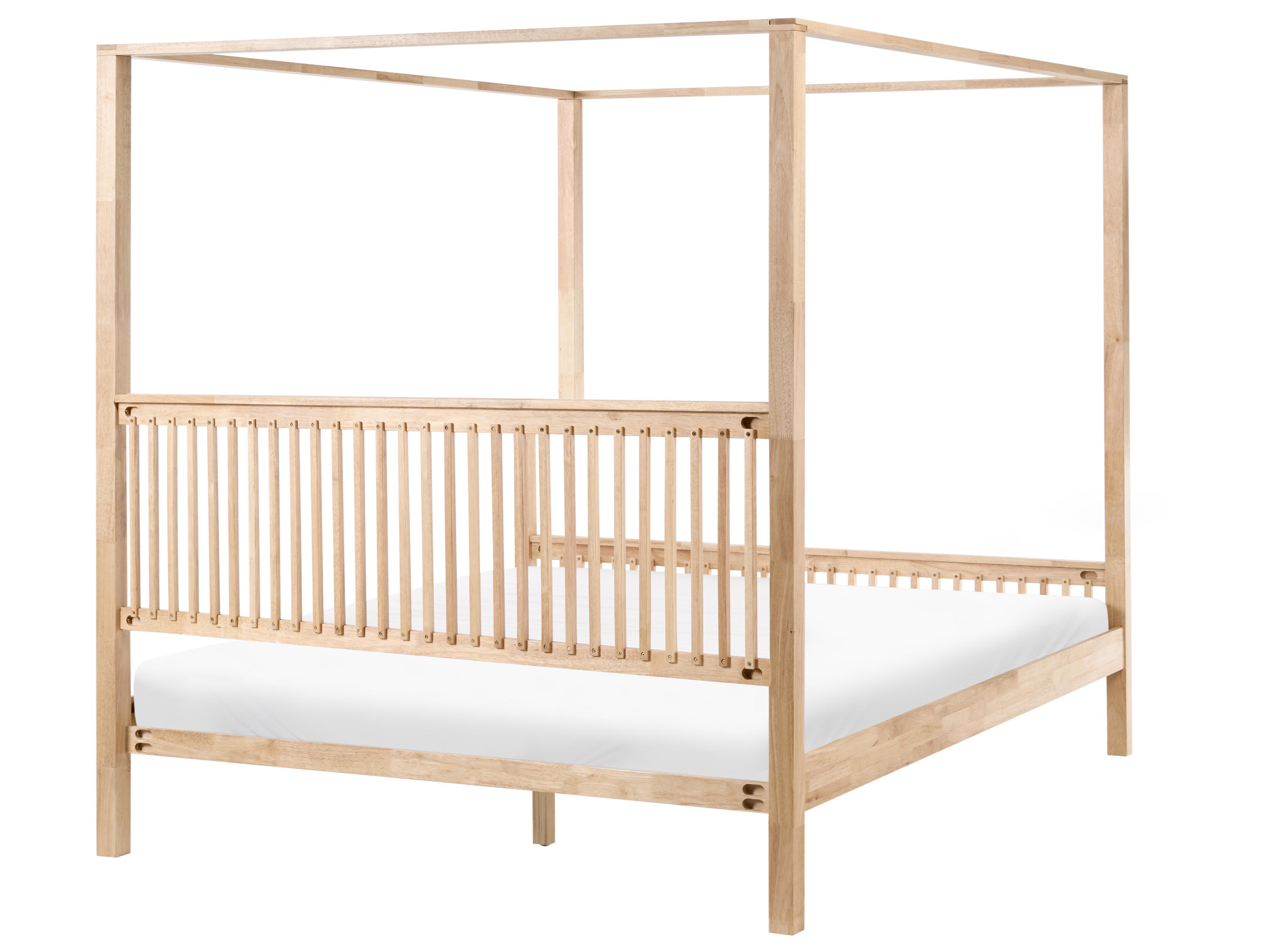 Hemelbed Hout HARFLEUR 180 x 200 cm Lichtbruin