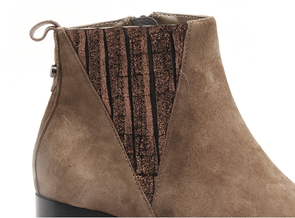 Fugitive boots bottine talons femme flak beige