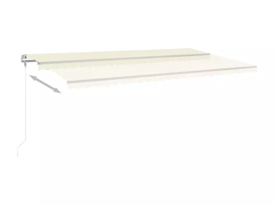 Auvent manuel rétractable avec poteaux 6x3 m Crème