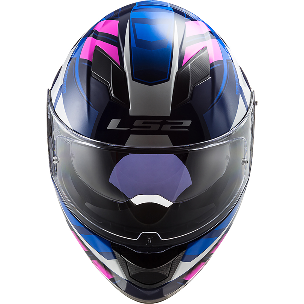 LS2 - Casque FF320 Stream Loop Bleu / Rose fluo / Blanc