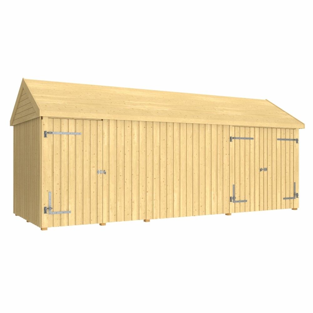 REDSKAPSBOD PLUS CLASSIC MULTI GARDEN ENKEL OG DOBBELDØR UBEHANDLET 14,5M²