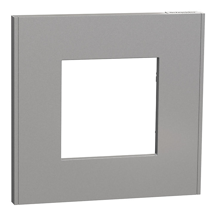 Plaque de finition simple Schneider Electric Unica Déco aluminium