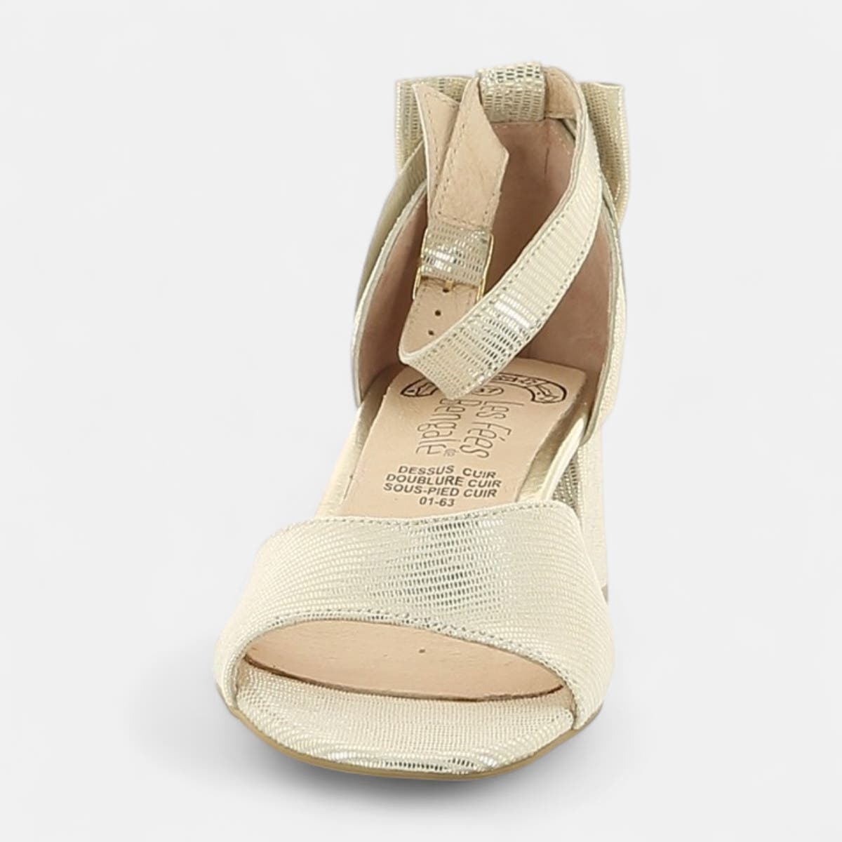 Nu-pieds à talon Femme en cuir or