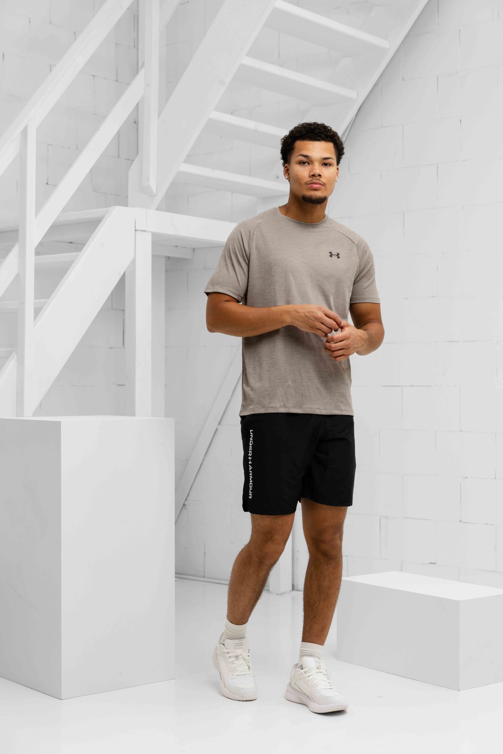 Under Armour Tech Textured T-Shirt Heren Bruin
