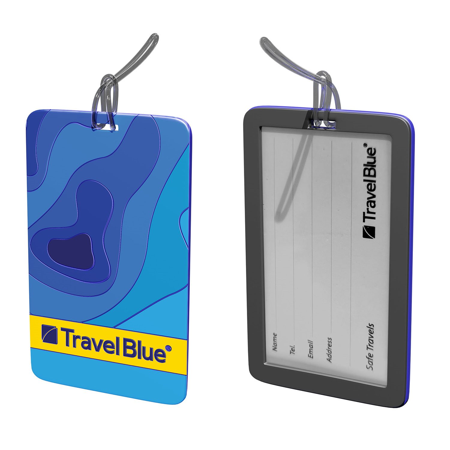 TravelBlue ID Tag Adreslabel map
