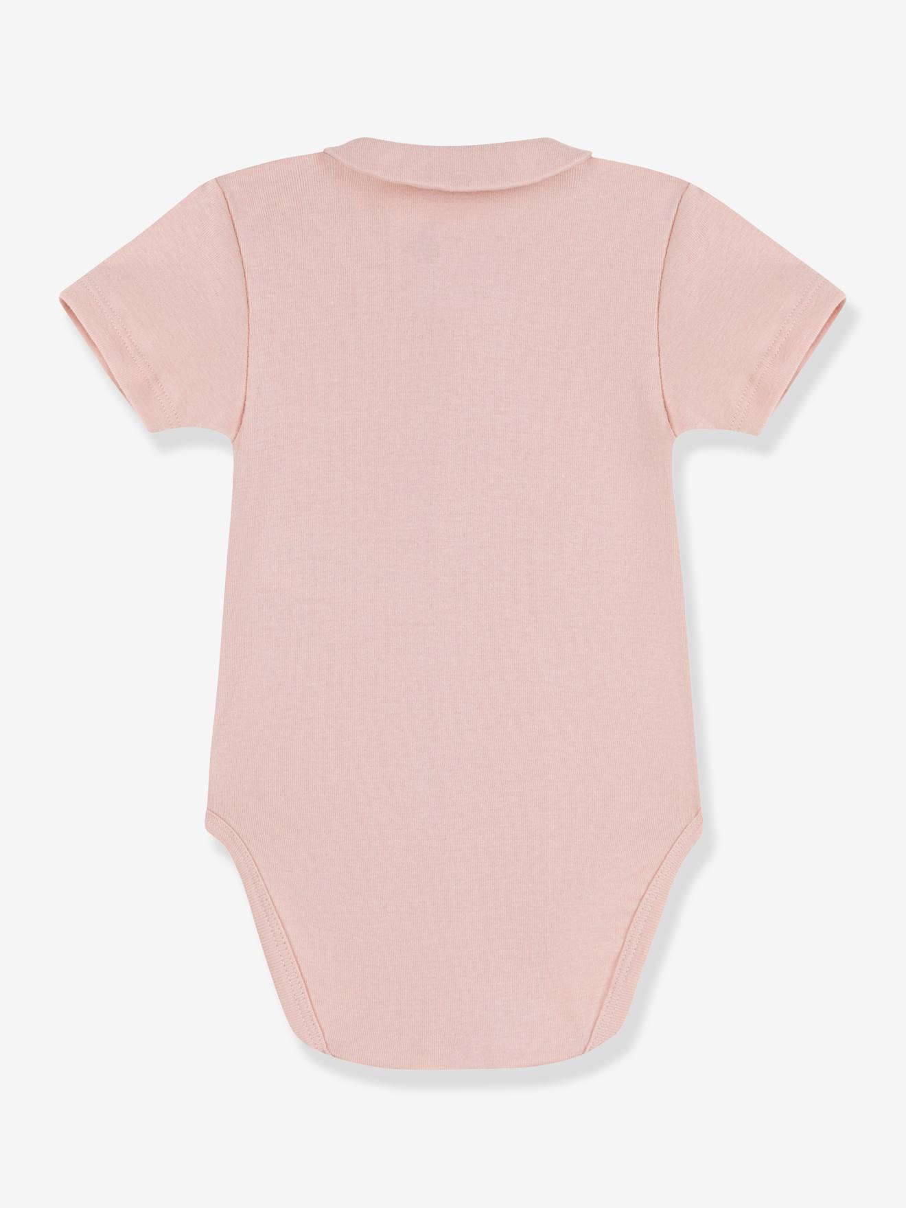 Body Rosa Petit Bateau Manga Curta