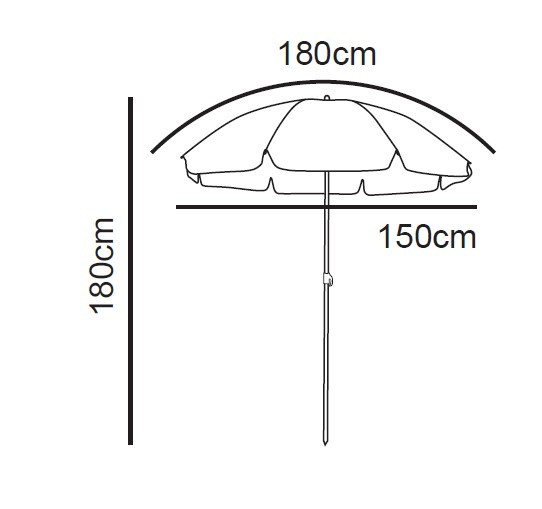 Strandparasol Tess - oranje - ø150x180 cm