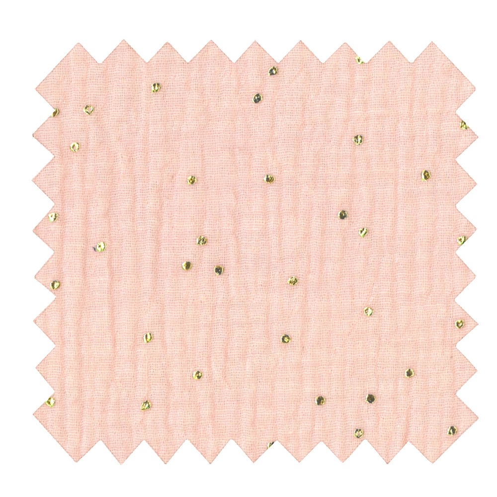 Chouchou Gaze Pois Or Rose
