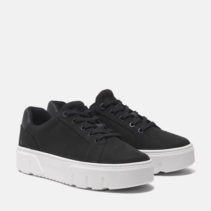 Basket basse à lacets pour femme en noir