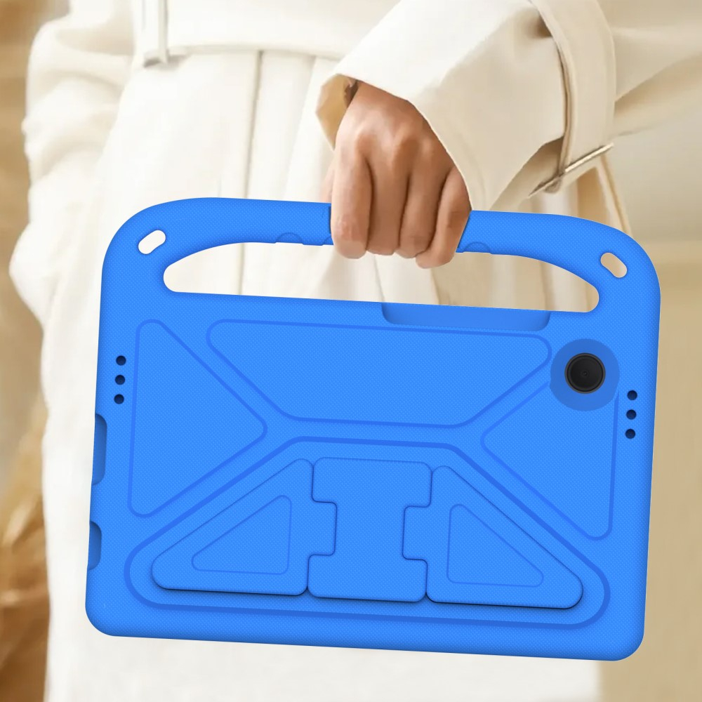 Samsung Galaxy Tab A11 / A9 Stossfeste Kinder Schaumstoff Hülle mit Griff   Kickstand - Blau