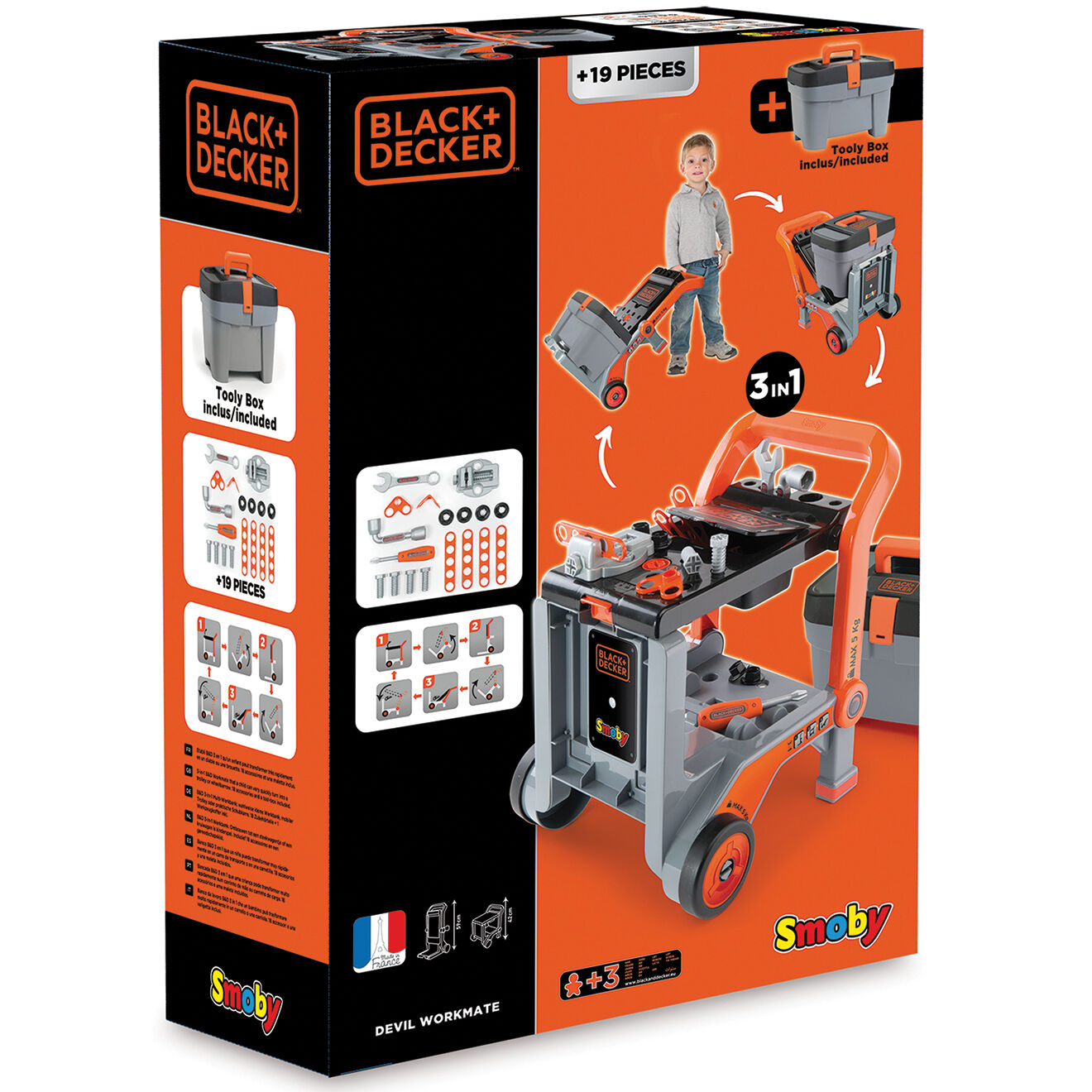 Smoby Diable + Boite Black & Decker multicolore - 230x143x140 cm