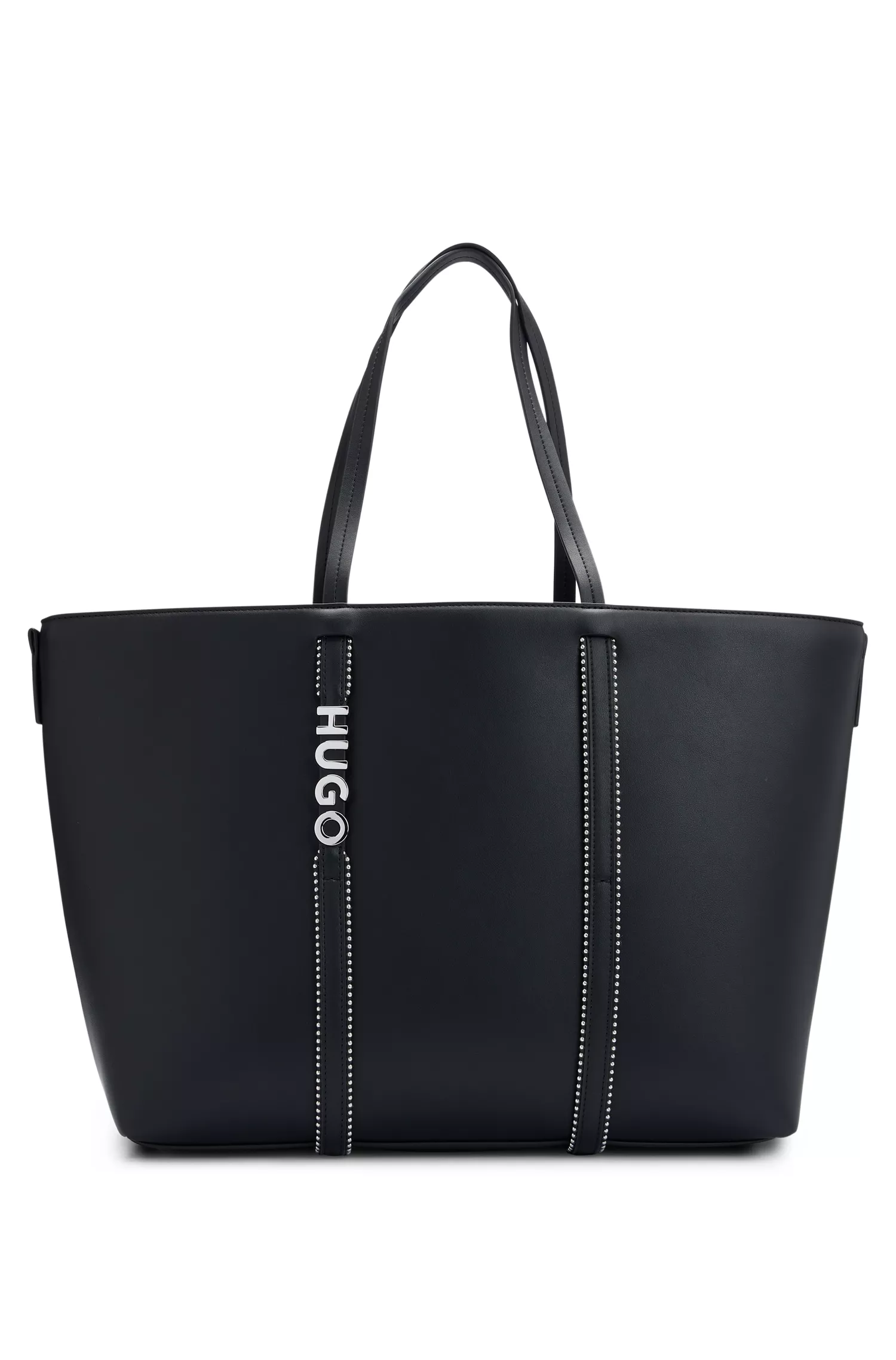 Bolsa de compras HUGO vermelha em couro sintético com detalhe do logotipo