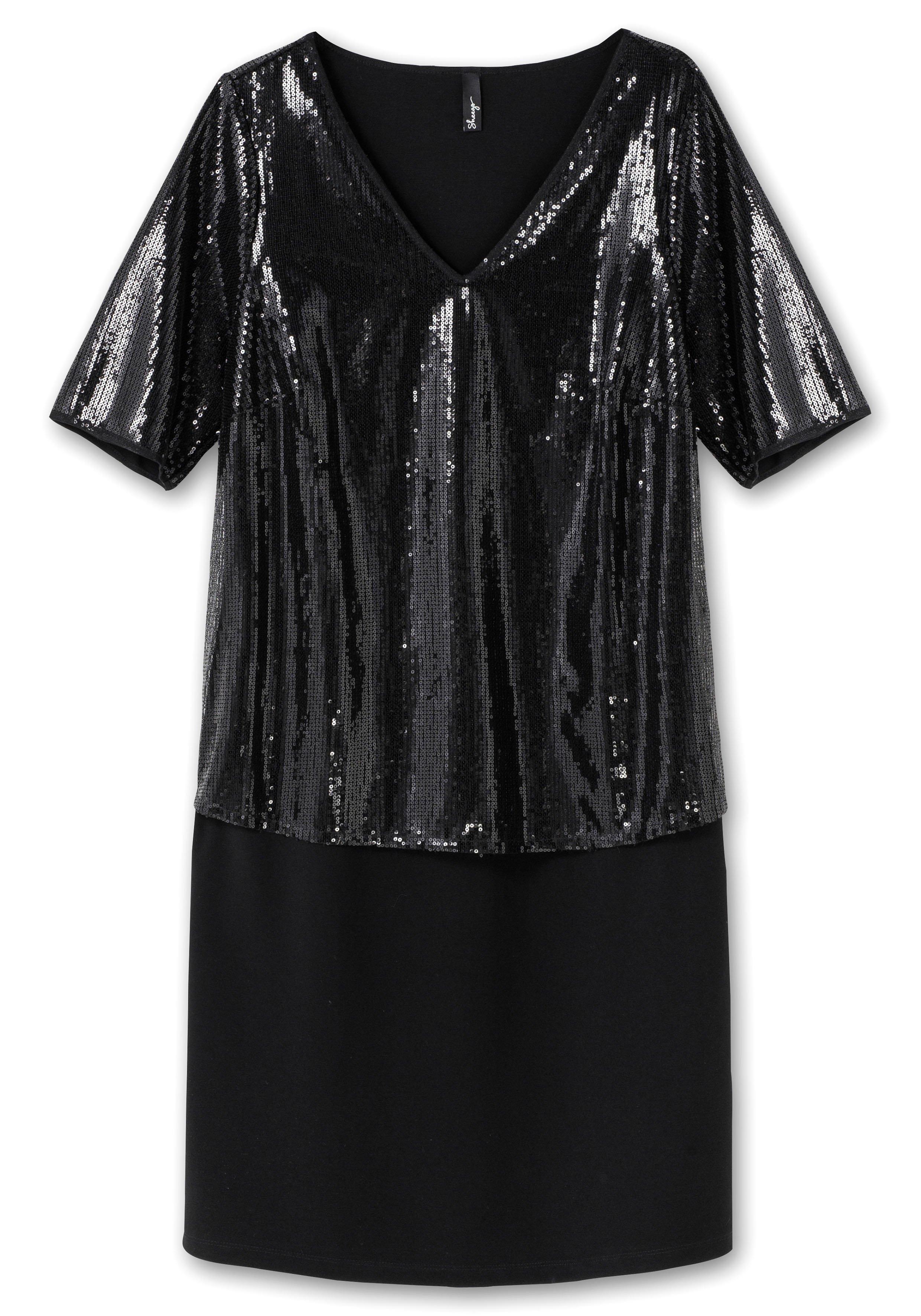 Cocktailkleid im Lagenlook mit Pailletten
