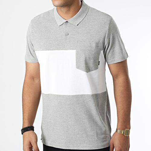 Polo Manches Courtes 10045931 Gris Chiné Blanc