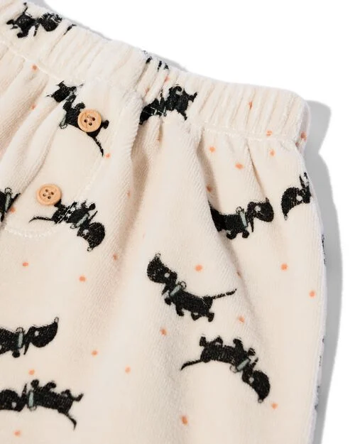 Pantalon nouveau-né Takkie en velours  gris clair