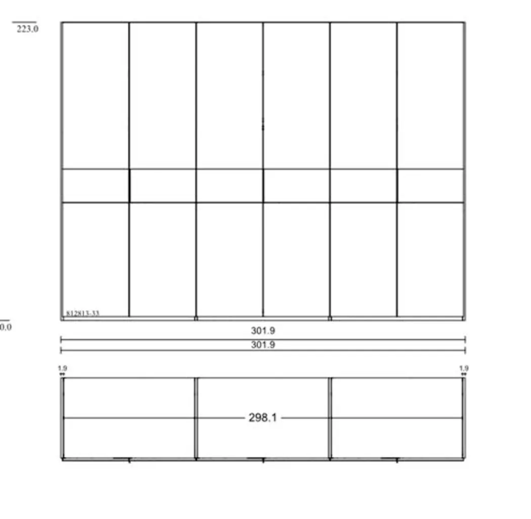 Kleiderschrank Night Line 1  302 x 223 cm