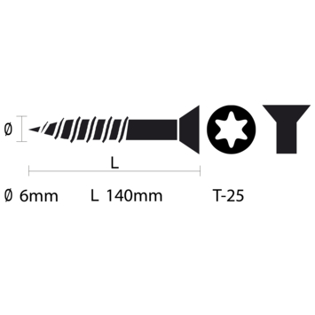 KARWEI unischroef platkop verzinkt 6x140 mm (15 stuks)