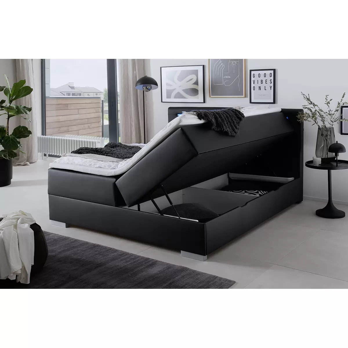 Boxspringbett Las Vegas I 180x200 Schwarz