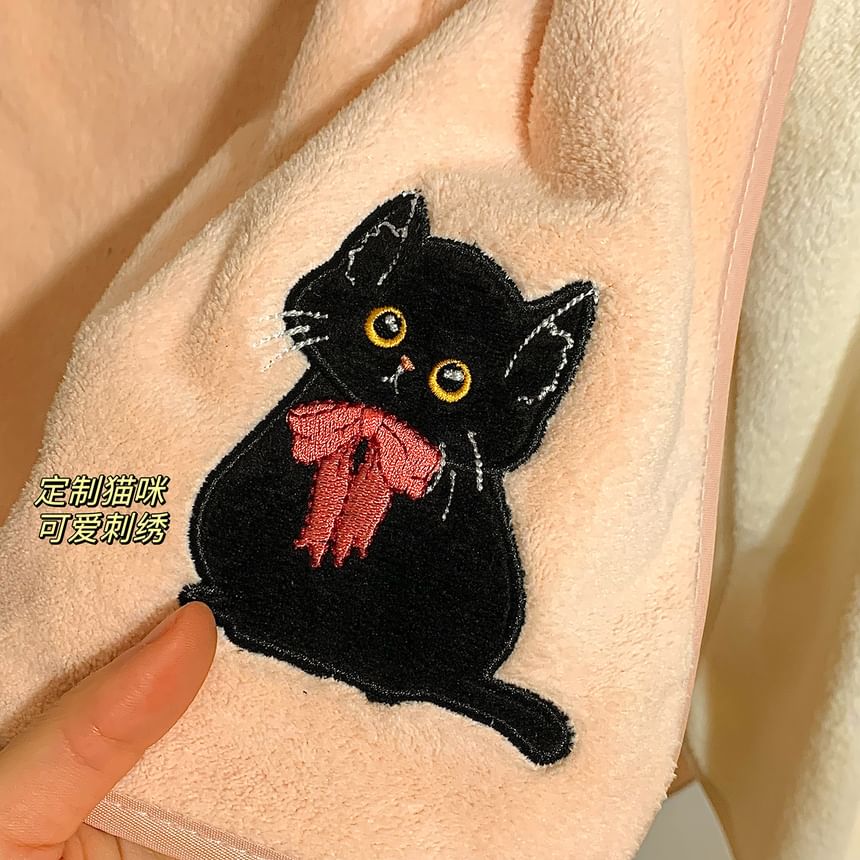 Intimo - Kattenapplicatie Coral Fleece Gezichtshanddoek (Diverse ontwerpen)