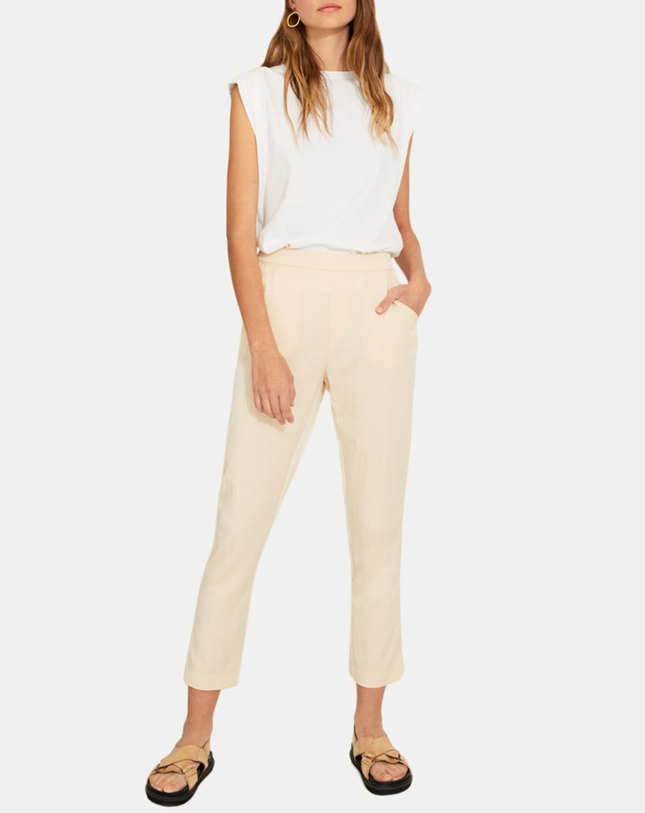 Yerse Pantalon  droit Amélia écru